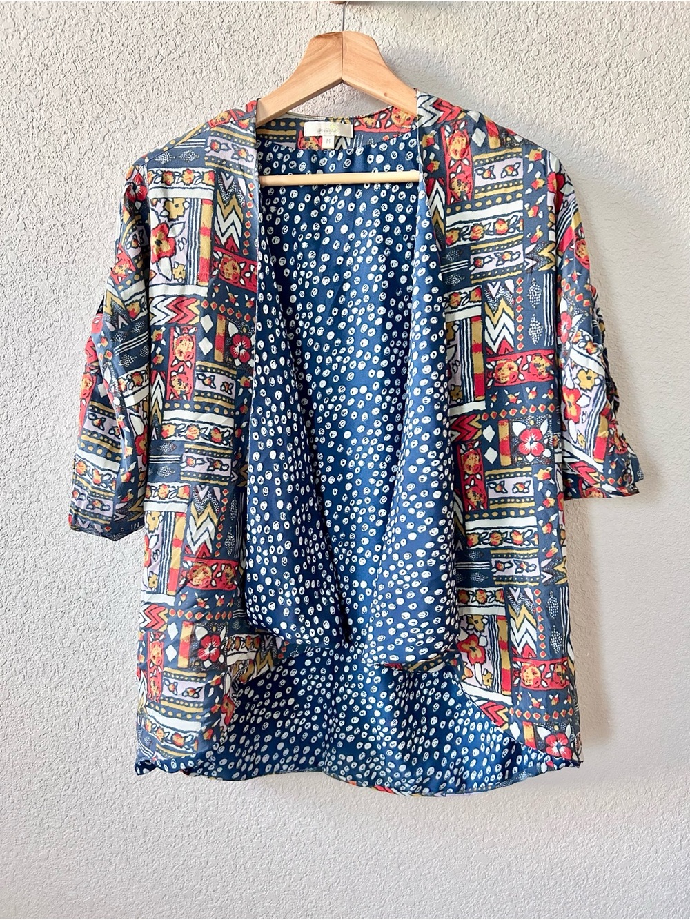 Anthropologie Porridge Close Constellations Reversible Silk Kimono Size Medium